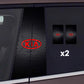 2 autocollants pour vitres de voiture avec logo