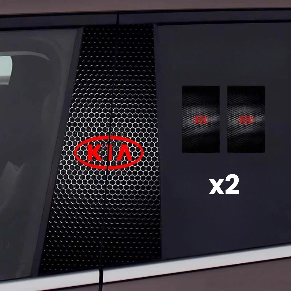 2 autocollants pour vitres de voiture avec logo