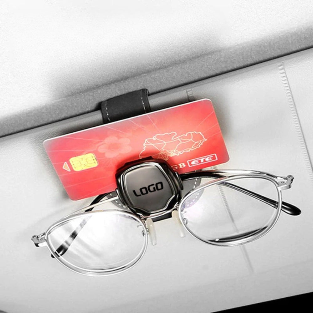 Pince à lunettes multifonction en daim avec le logo de votre voiture