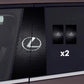 2 autocollants pour vitres de voiture avec logo