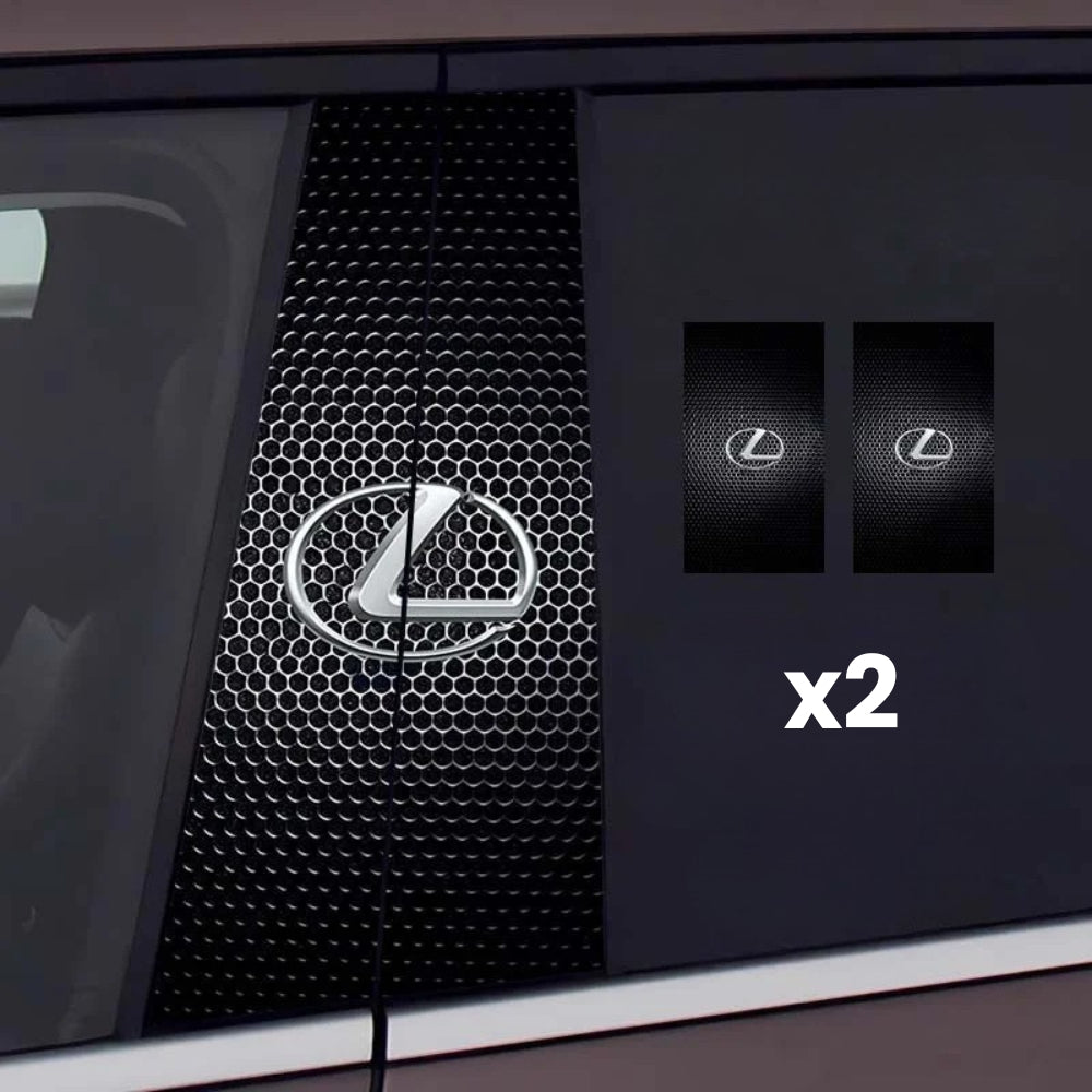 2 autocollants pour vitres de voiture avec logo