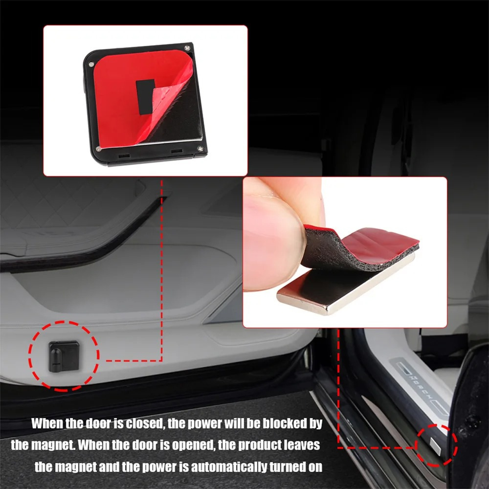 Projecteur LED pour portières de voiture, installation facile (lot de 2)